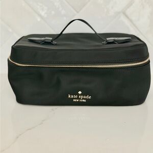 NWT Kate Spade Black & Gold Cosmetic Bag